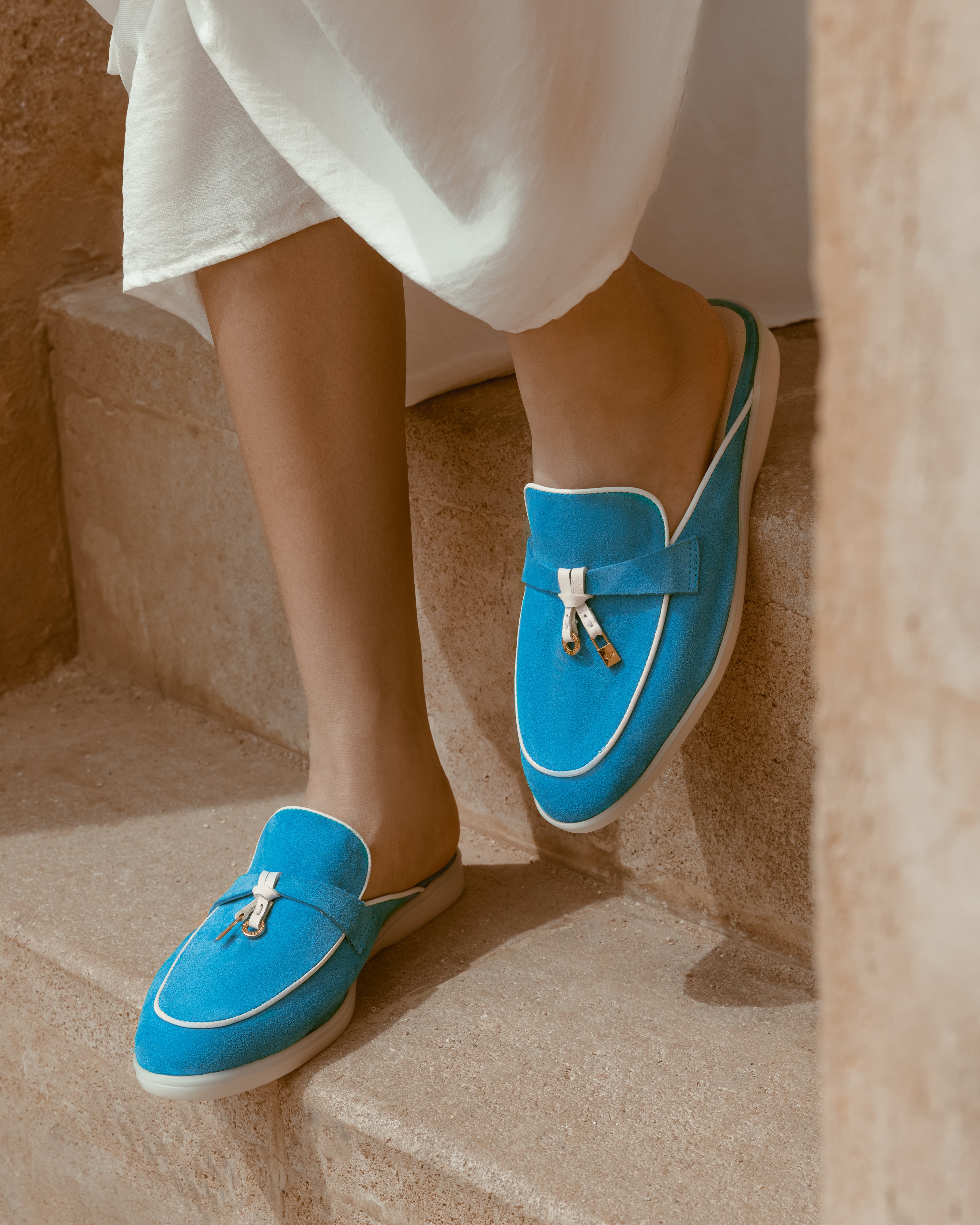 Mules Piana - Bleu ciel