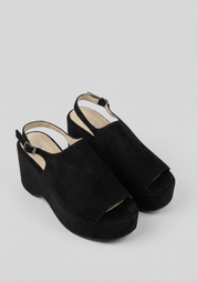 SANDALE PLATEFORME À BRIDE – NOIR INTENSE
