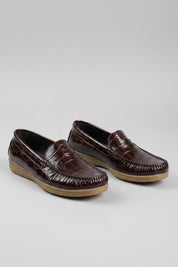 MOCASSIN CLASSIQUE TEXTURÉ - MARRON
