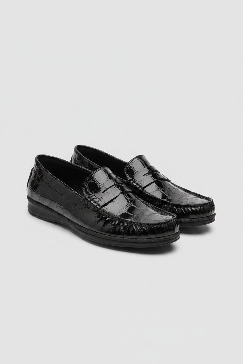 MOCASSIN CLASSIQUE TEXTURÉ - NOIR