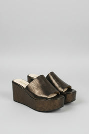 MULES COMPENSÉES MDM – BRONZE FONCÉ MÉTALLISÉ
