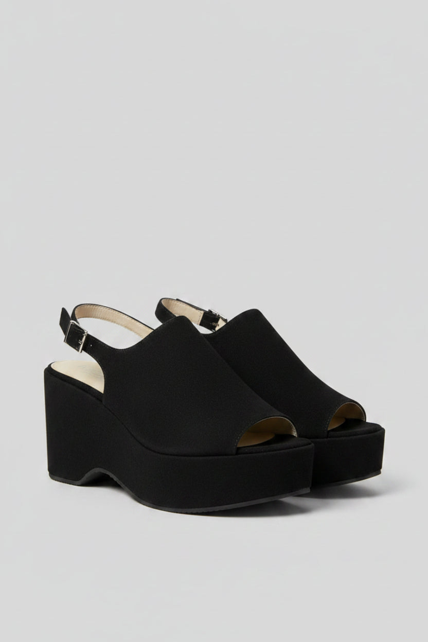 SANDALE PLATEFORME À BRIDE – NOIR INTENSE
