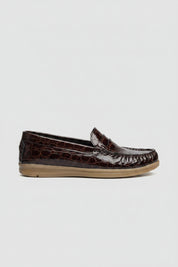 MOCASSIN CLASSIQUE TEXTURÉ - MARRON