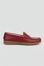 MOCASSIN CLASSIQUE TEXTURÉ - ROUGE