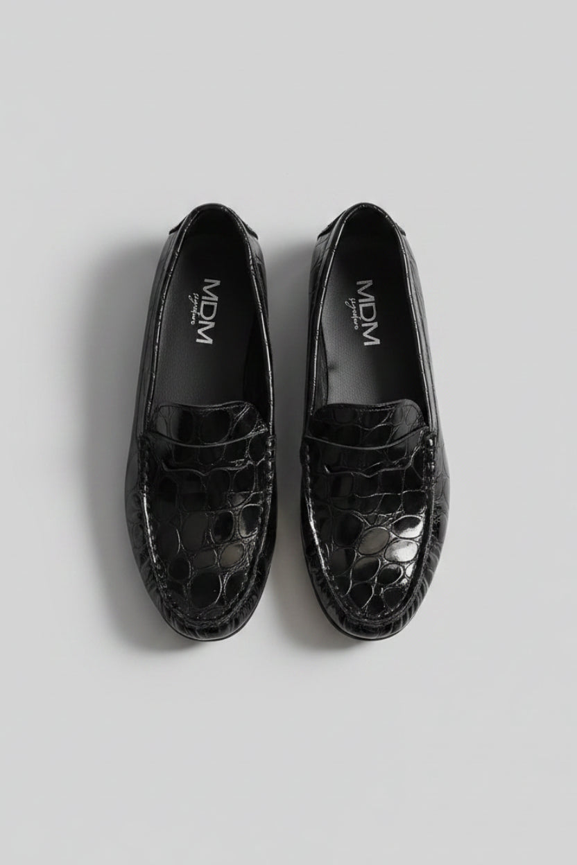 MOCASSIN CLASSIQUE TEXTURÉ - NOIR