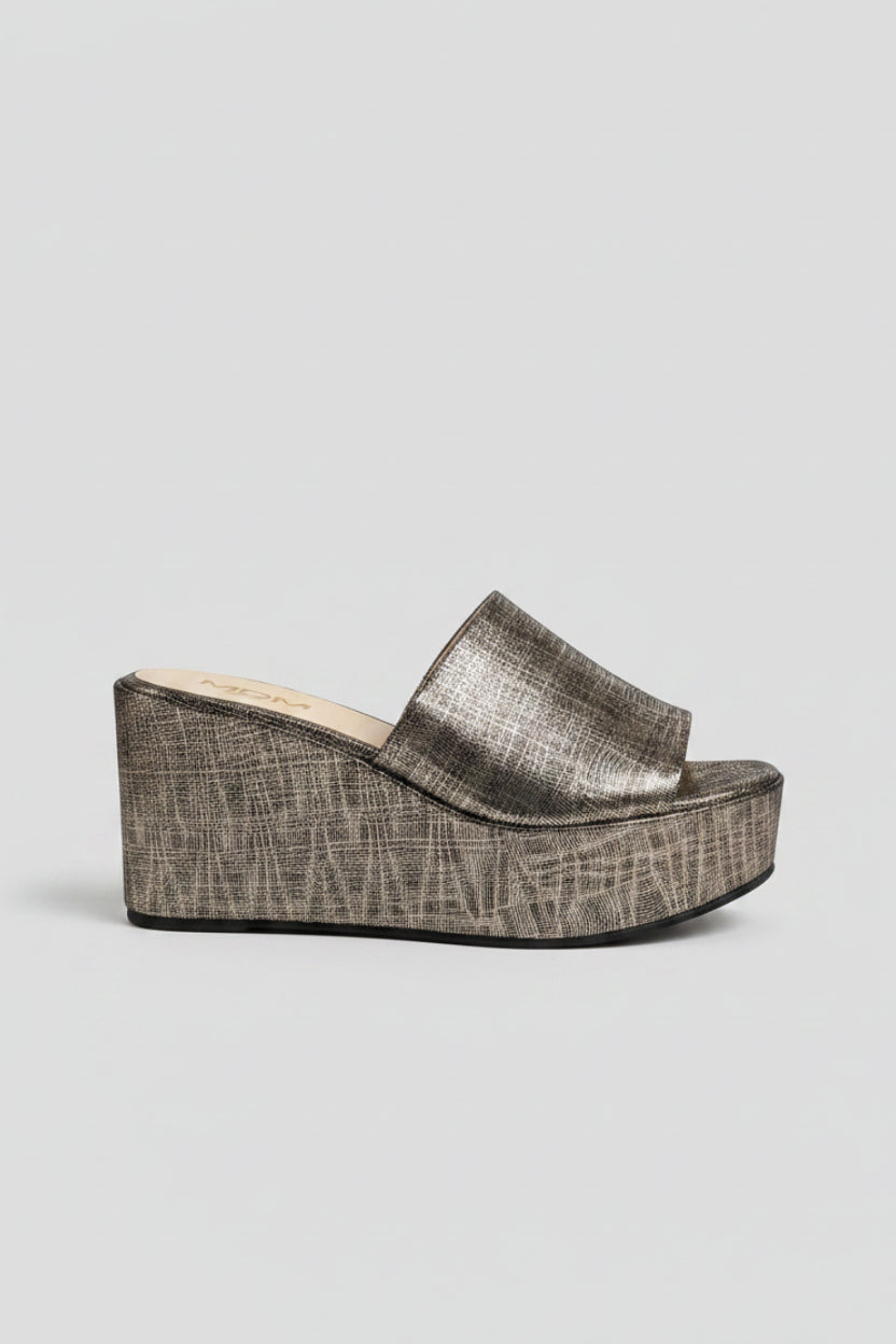 MULES COMPENSÉES MDM – BRONZE MÉTALLISÉ